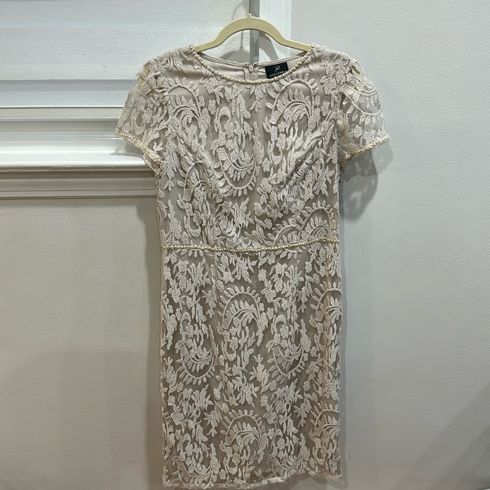 Adrianna Pappell- Women - light grey short sleeve - cocktail dress- size 12